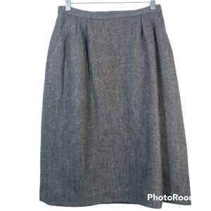 Vintage Alexander's Brown Marled Wool Wrap Skirt Size 12